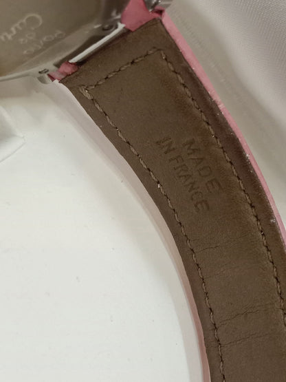 Cartier Pasha C Pink Blue Limited Edition Watch 35mm Stainless Steel Case Pink Alligator Leather Strap