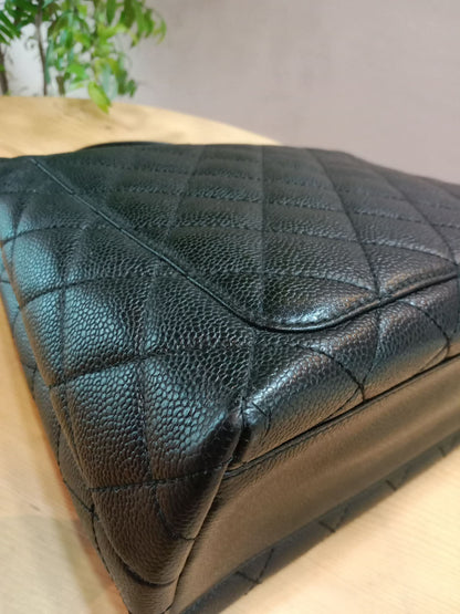 Chanel Vintage Caviar Kelly Flap Tophandle Black Series 7