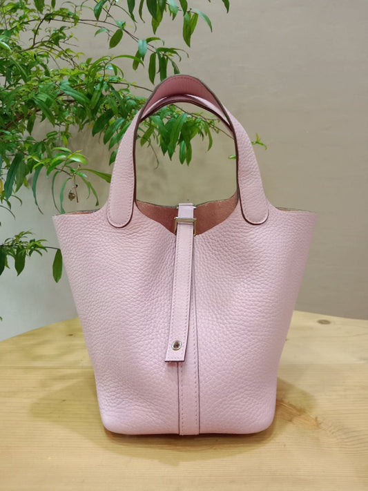 Hermes Picotin Lock 18 Rose Sakura Clemence Stamp Z 2021