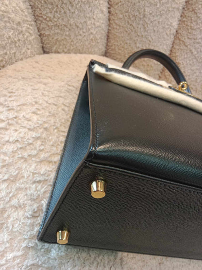 Hermes Kelly 28 Noir Epsom Stamp T 2015