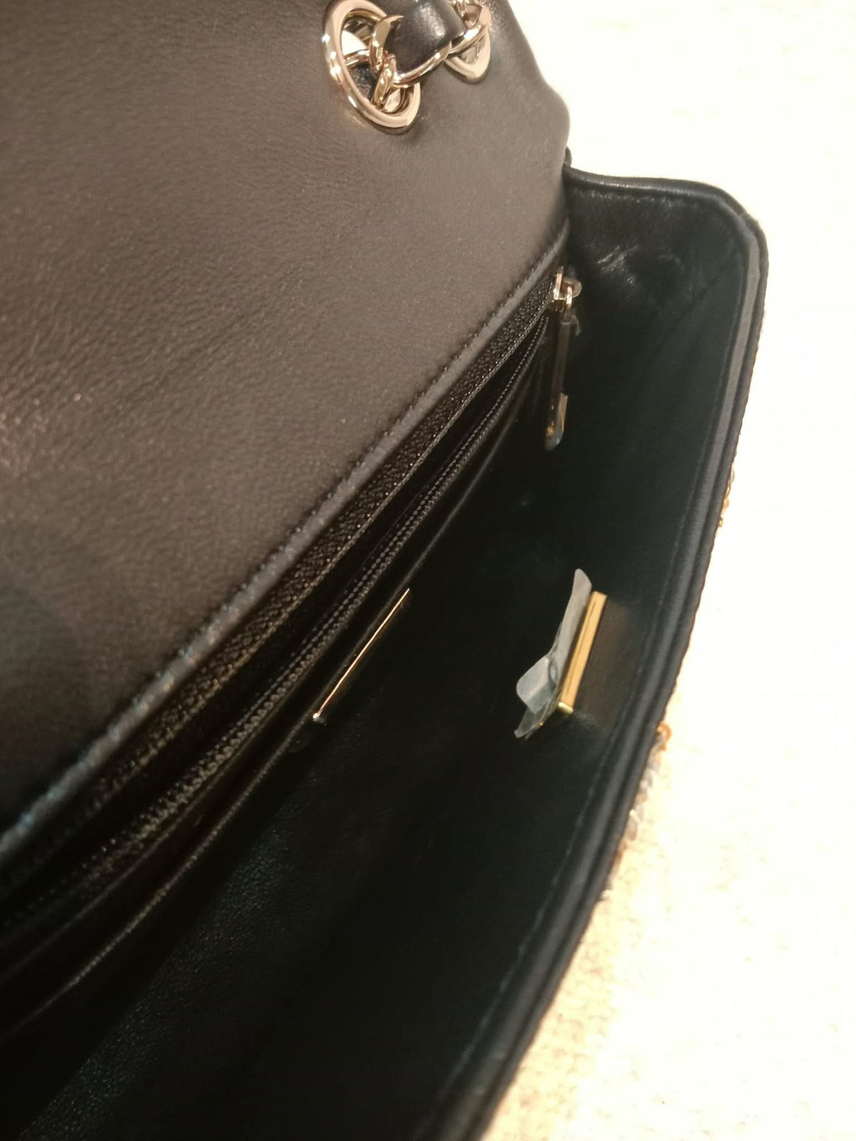 Chanel Mini Rectangular Gold/Black Sequin Limited Edition Microchipped