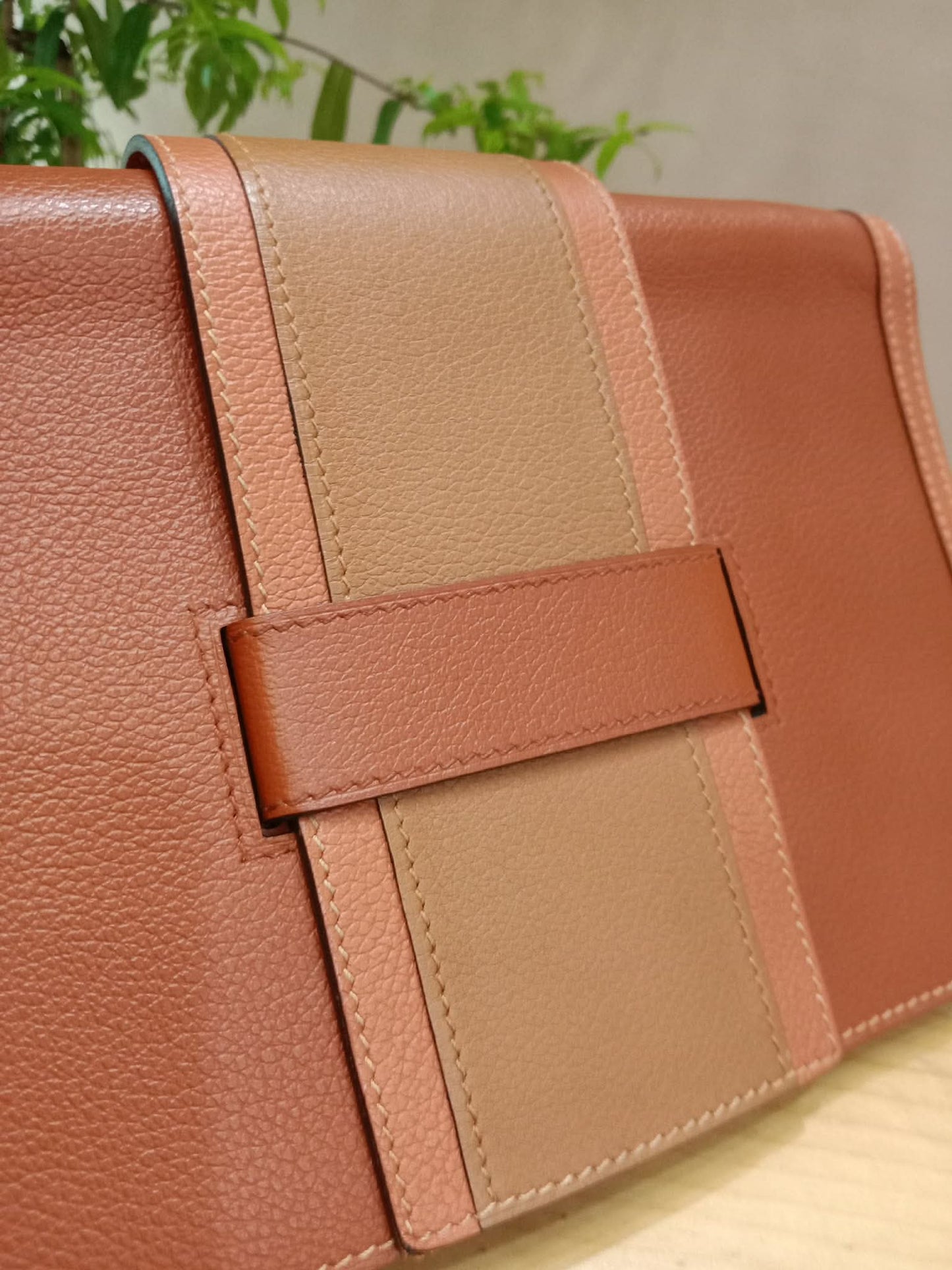 Hermes H Passant Clutch Bicolor Stamp Z 2021