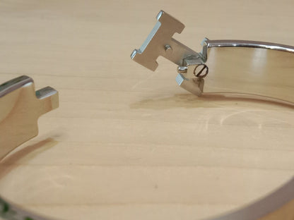 Hermes Clic H Bracelet in the "Grand Apparat Remix" Pattern White Enamel Printed Band Palladium-Plated Hardware GM Size