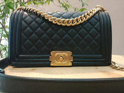 Chanel Leboy Quilted Lambskin Old Medium Black Series 23