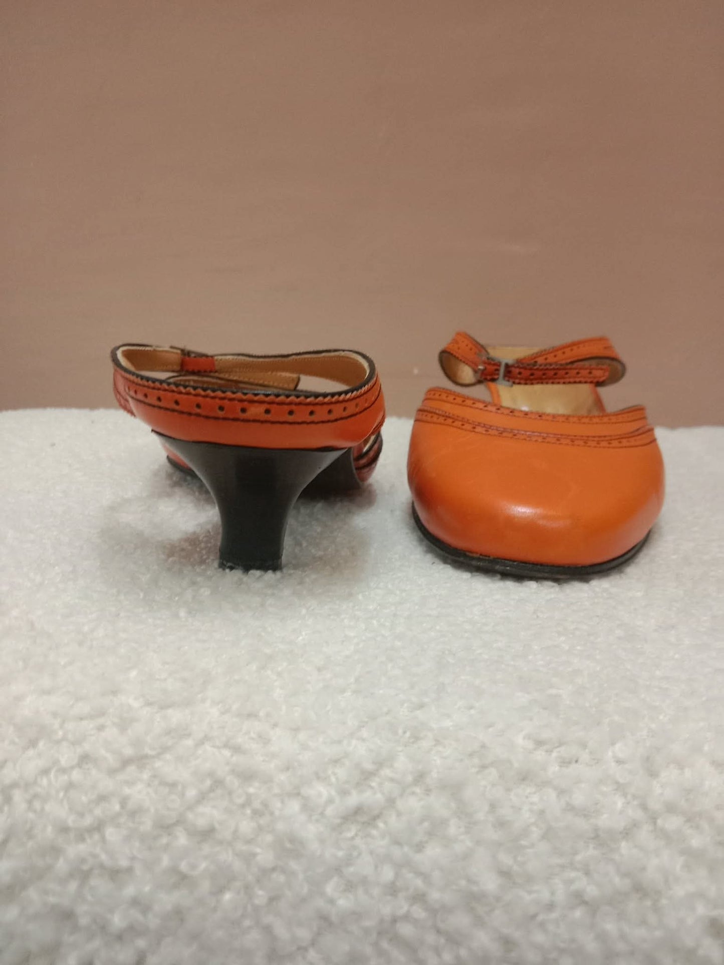 Hermes Slingback Mules Orange size 36