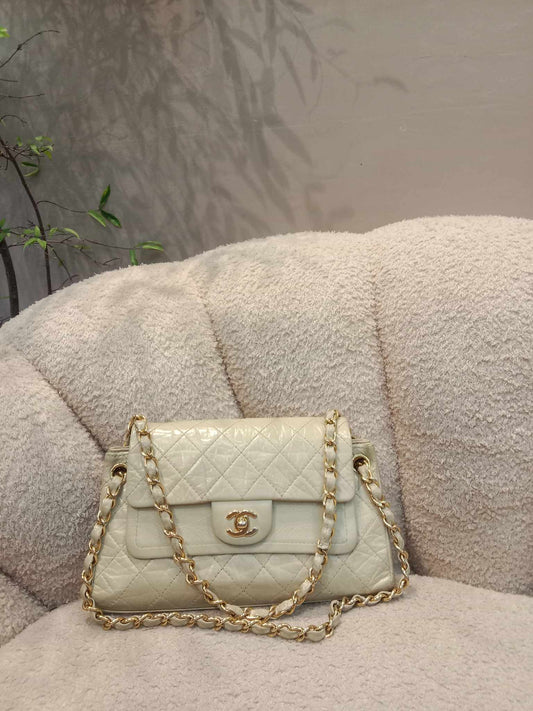 Chanel Neutrals Classic Double Sided Flap Series 10