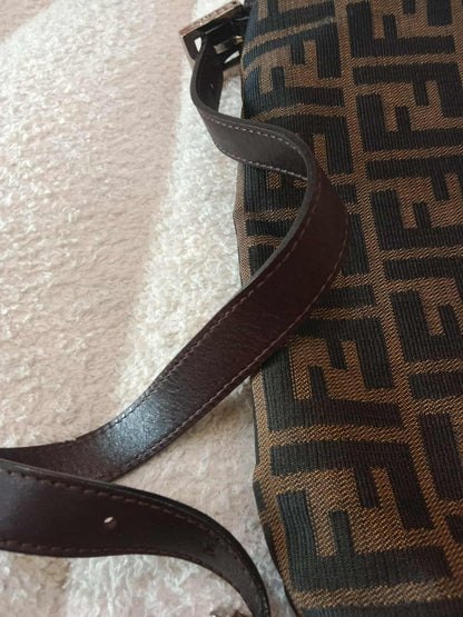 Fendi Zucca Baguette Brown Bag