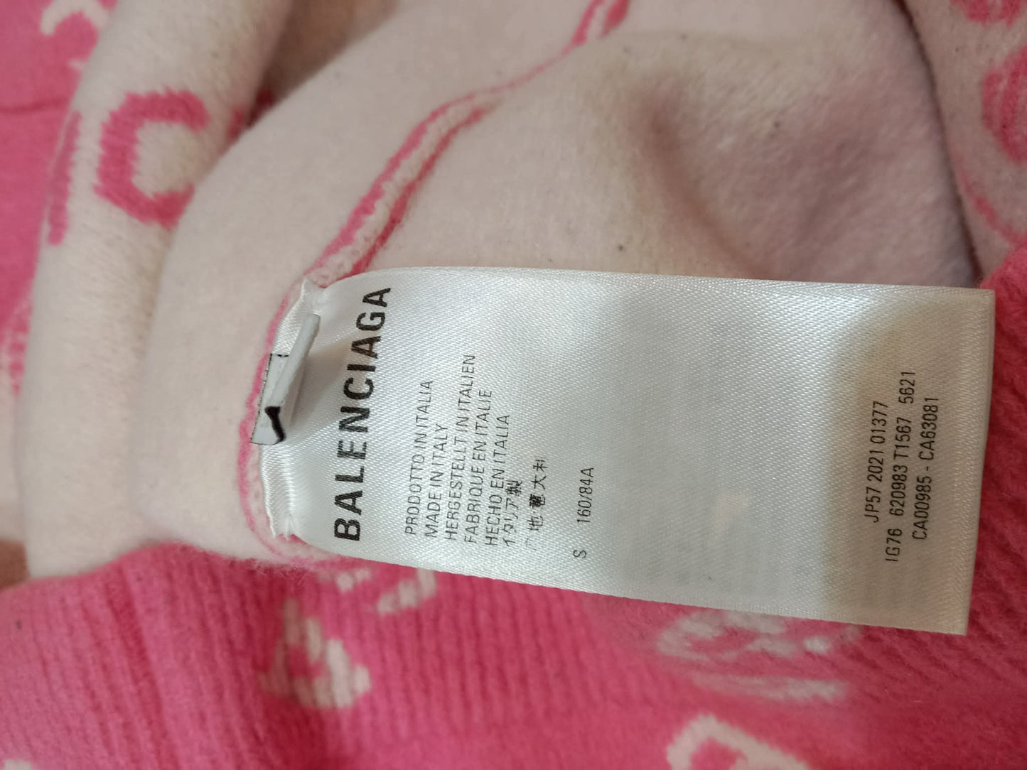 Balenciaga Wool Sweater Pink Size Small