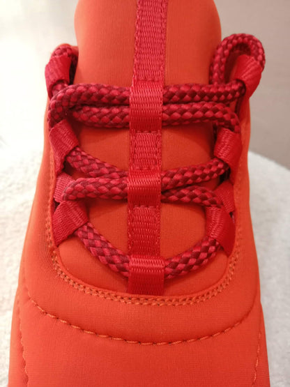 Hermes Miles Neoprene/Suede Sneakers Red Size 38