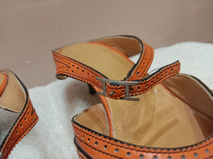 Hermes Slingback Mules Orange size 36