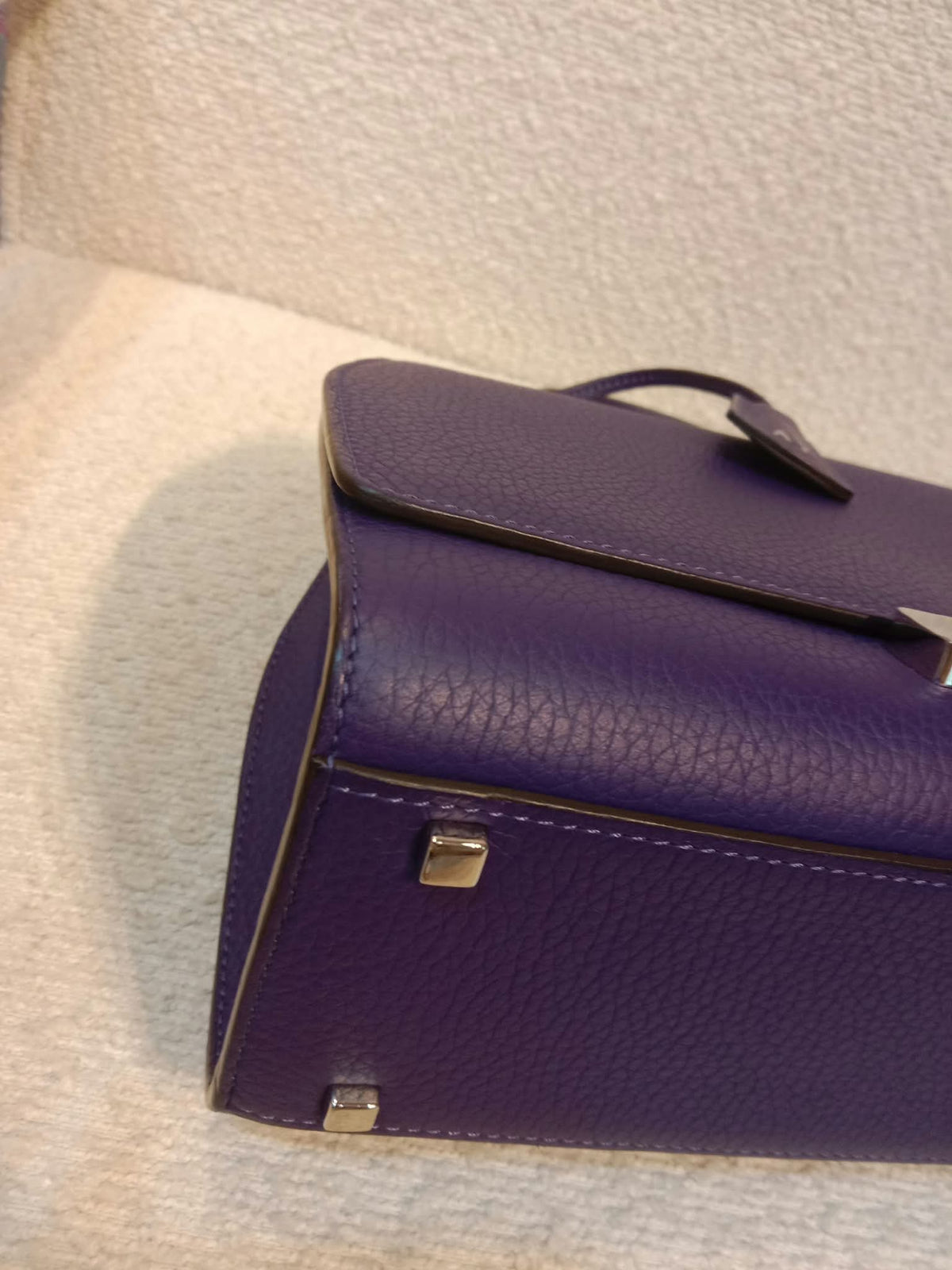 Moynat Rejane Purple Leather Bag