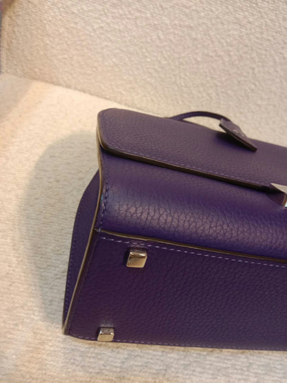 Moynat Rejane Purple Leather Bag