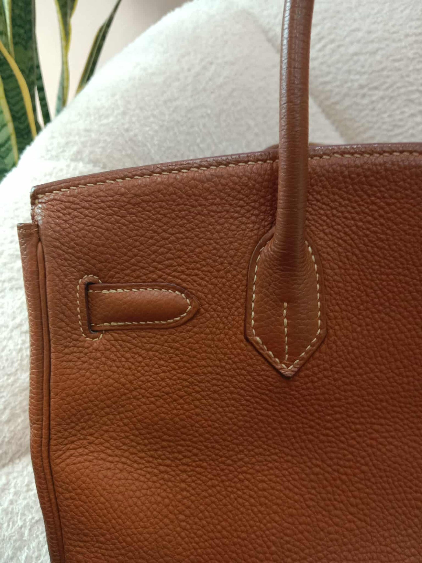 Hermes Birkin 30 Gold on Gold Clemence Stamp E Square 2001