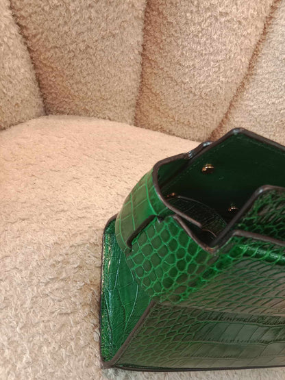 Givenchy Crocodile Embossed Horizon Handbag