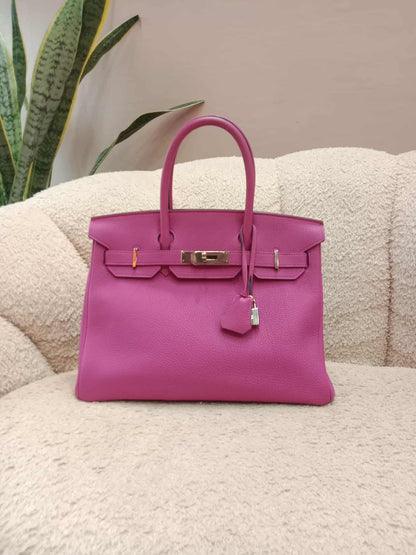 Hermes Birkin 30 Pink Fanta Togo Stamp A 2017
