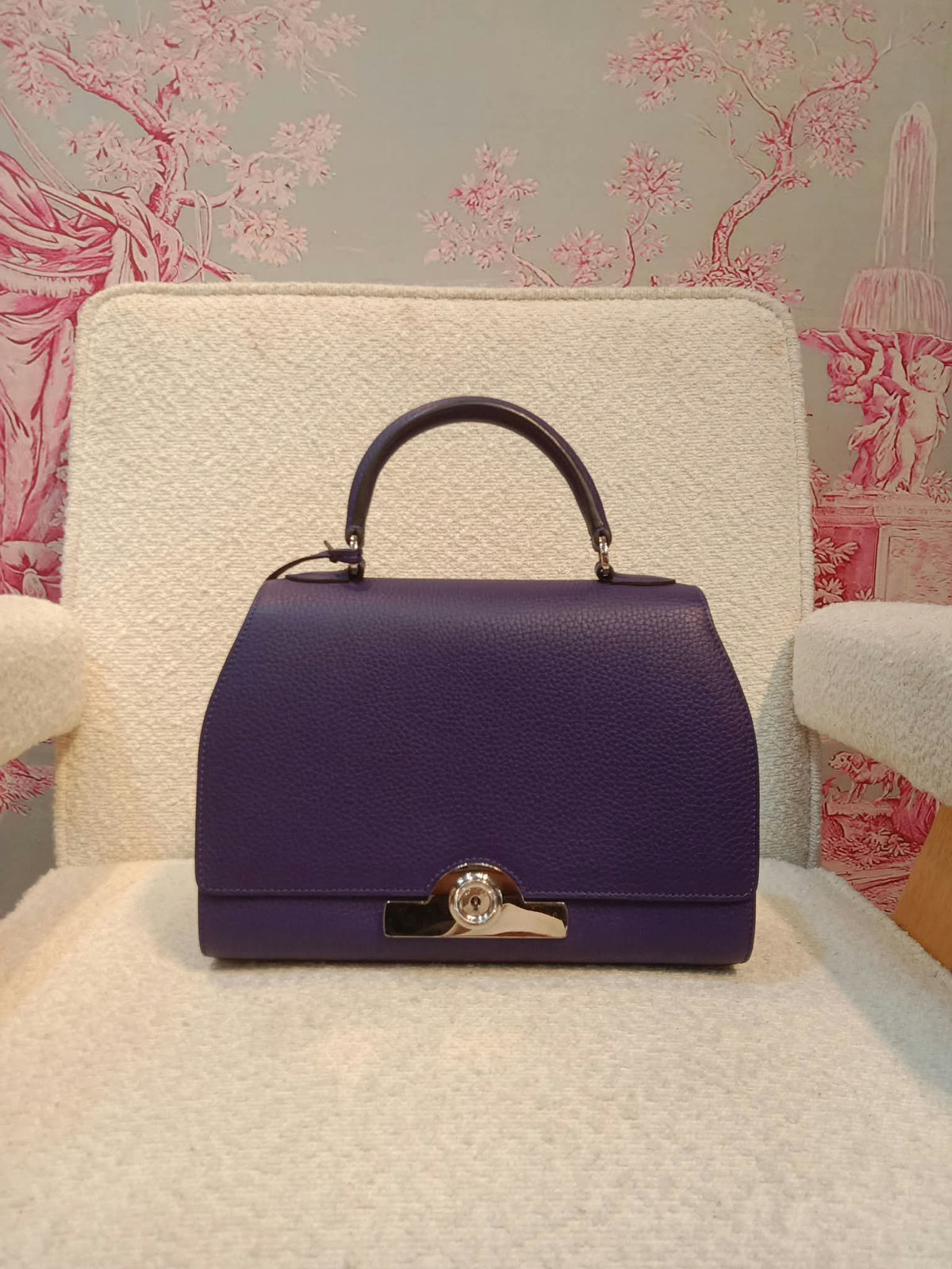 Moynat Rejane Purple Leather Bag
