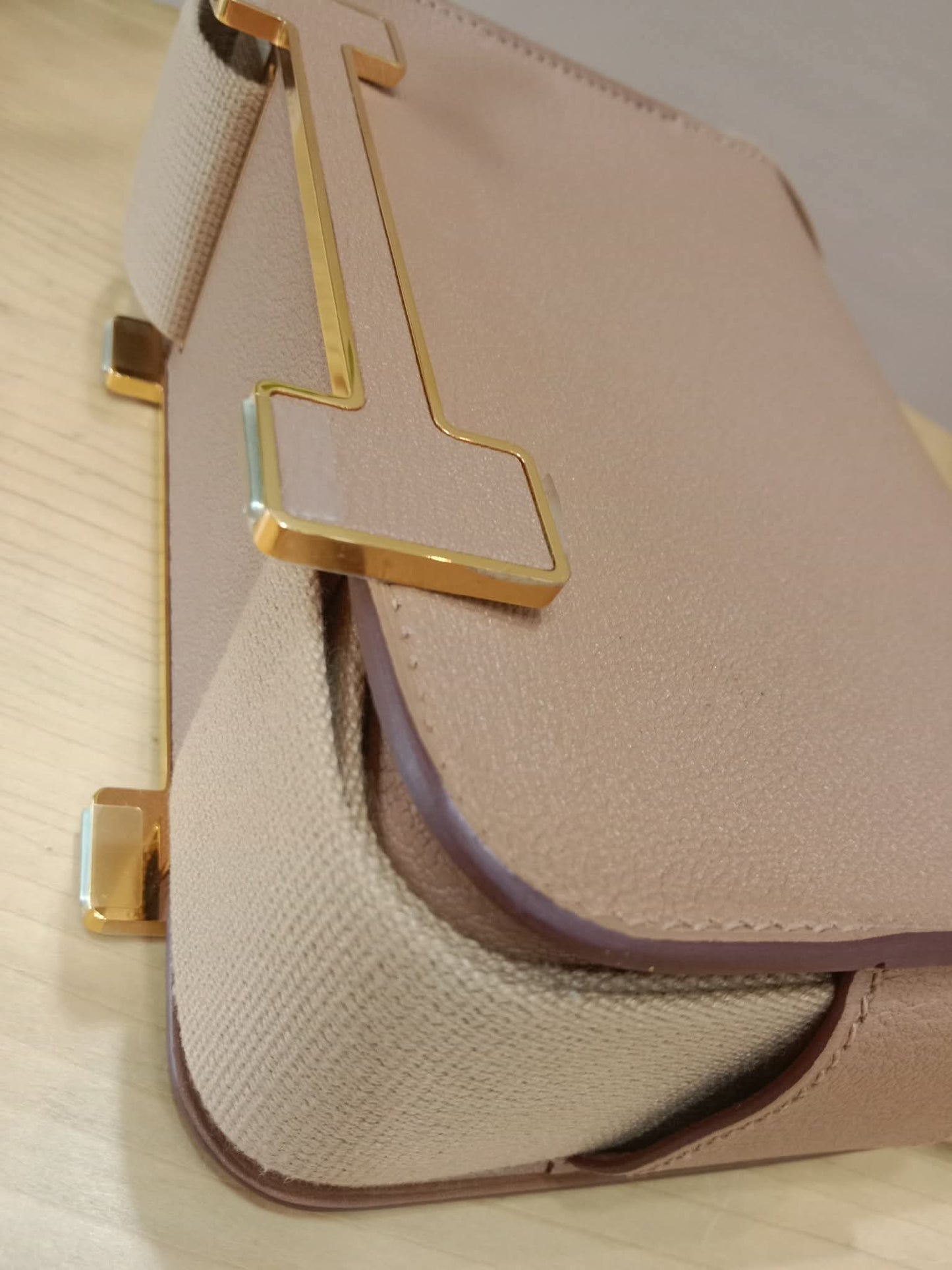 Hermes Geta Chevre Mysore/Swift Etoupe GHW Stamp U 2022