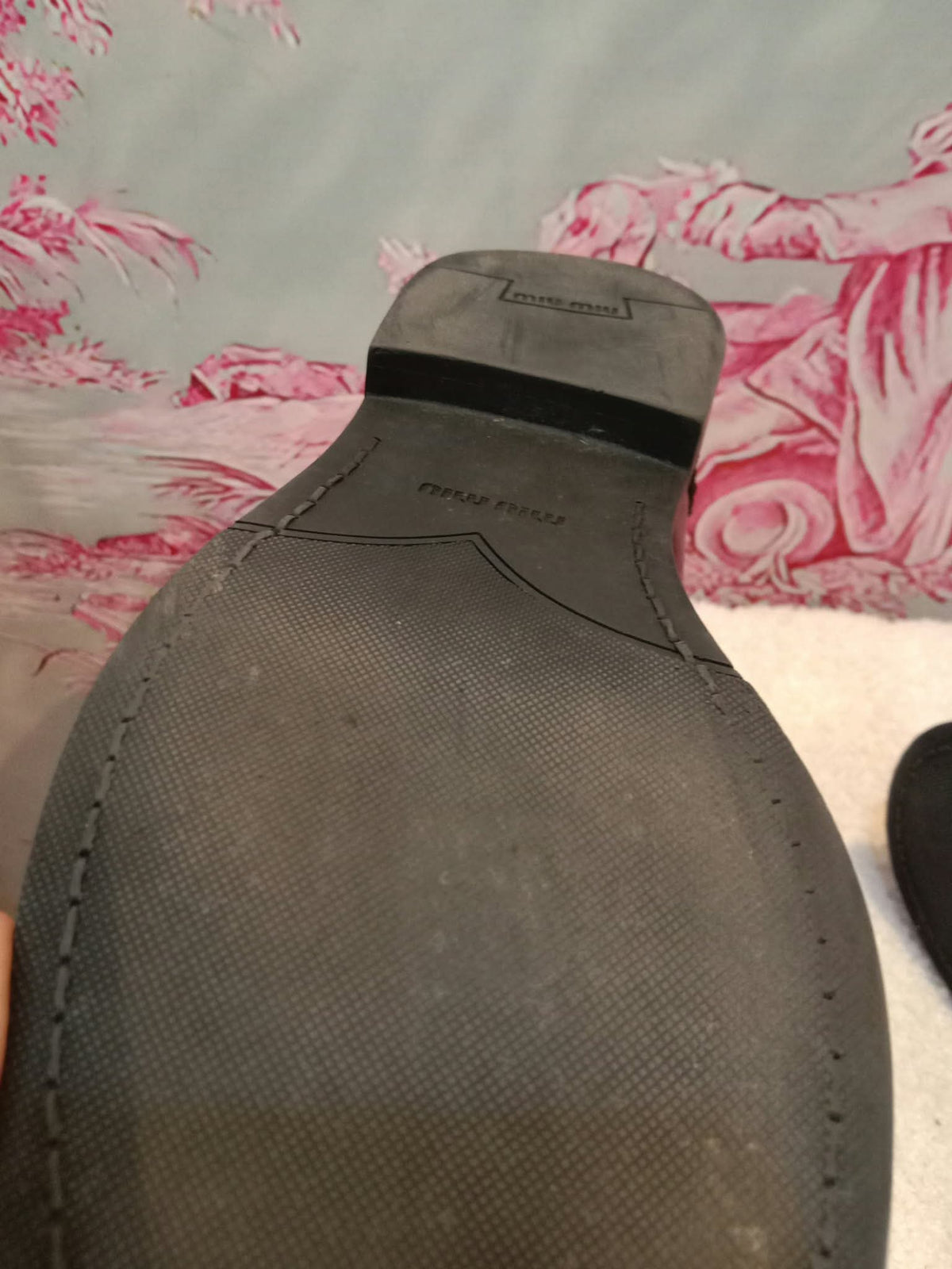 Miu Miu Brushed Penny Loafers Leather Black Size 35