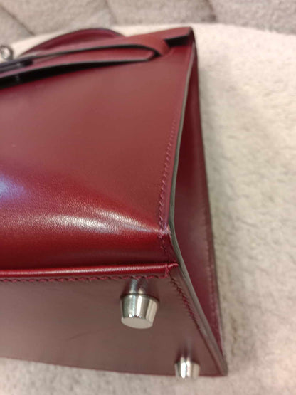 Hermes Kelly 32 Rouge Boxcalf Stamp E Square 2001