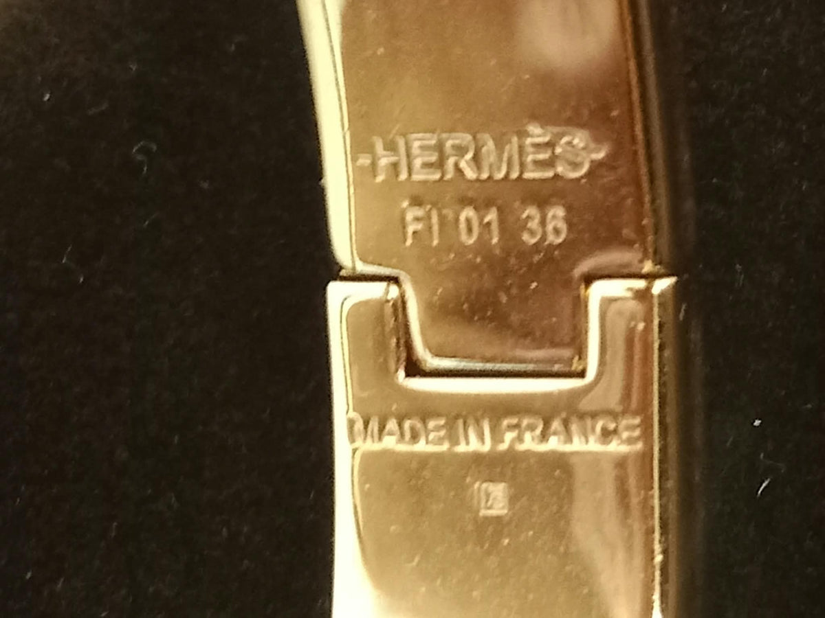 Hermes Clic H Bangle Bracelet Enamel Etoupe PM