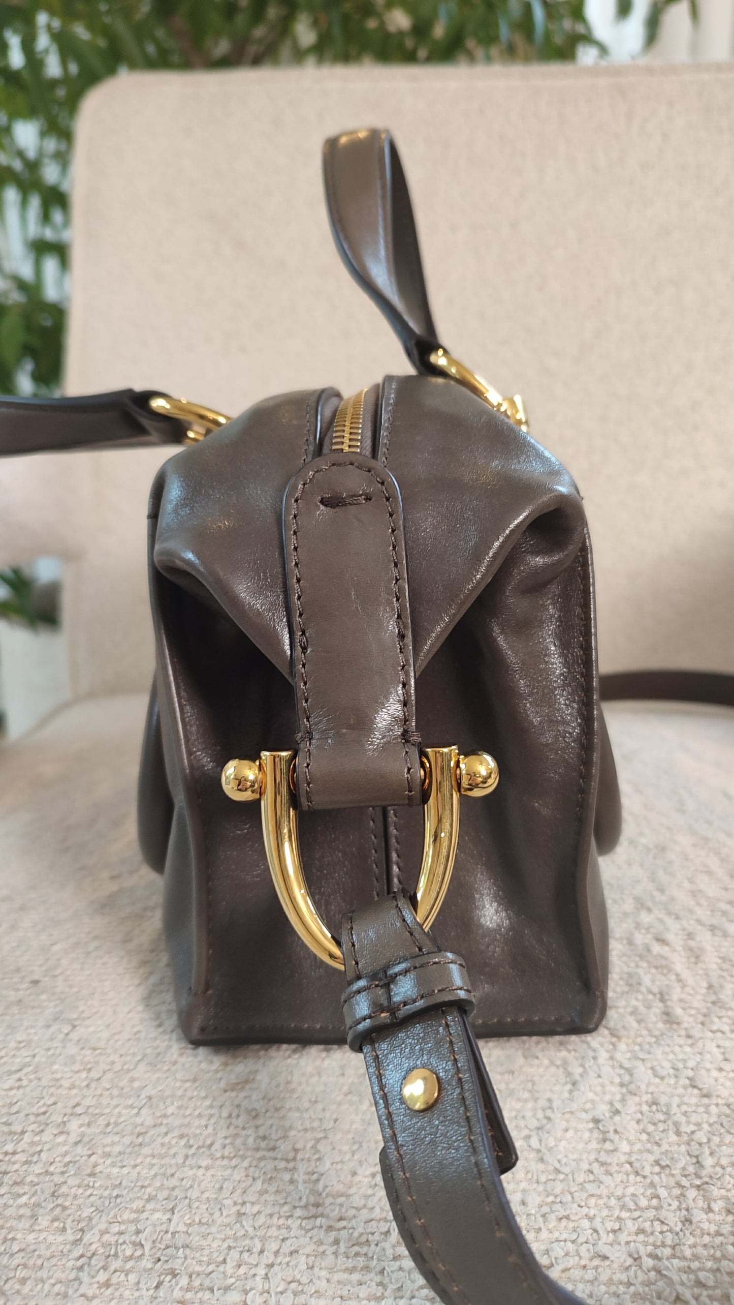 Chloe Small Double Carry Flannel Gray Bag