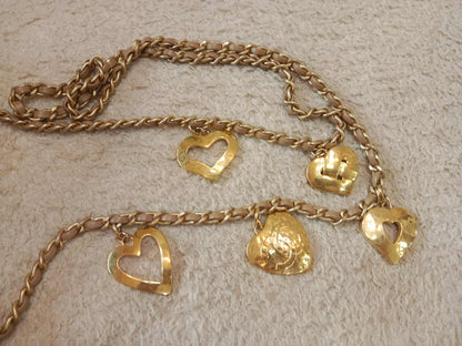 Chanel Seasonal Flap Heart Charms Beige Microchipped