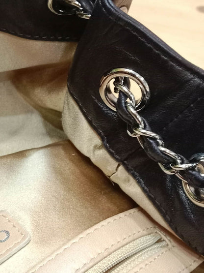 Chanel Drawstring Lambskin Black Tote Bag Series 8