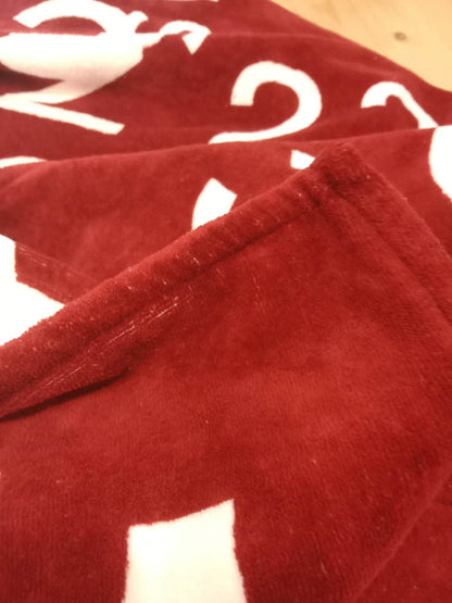 Chanel By Sea Line Cotton Blanket featuring Large printed Leather