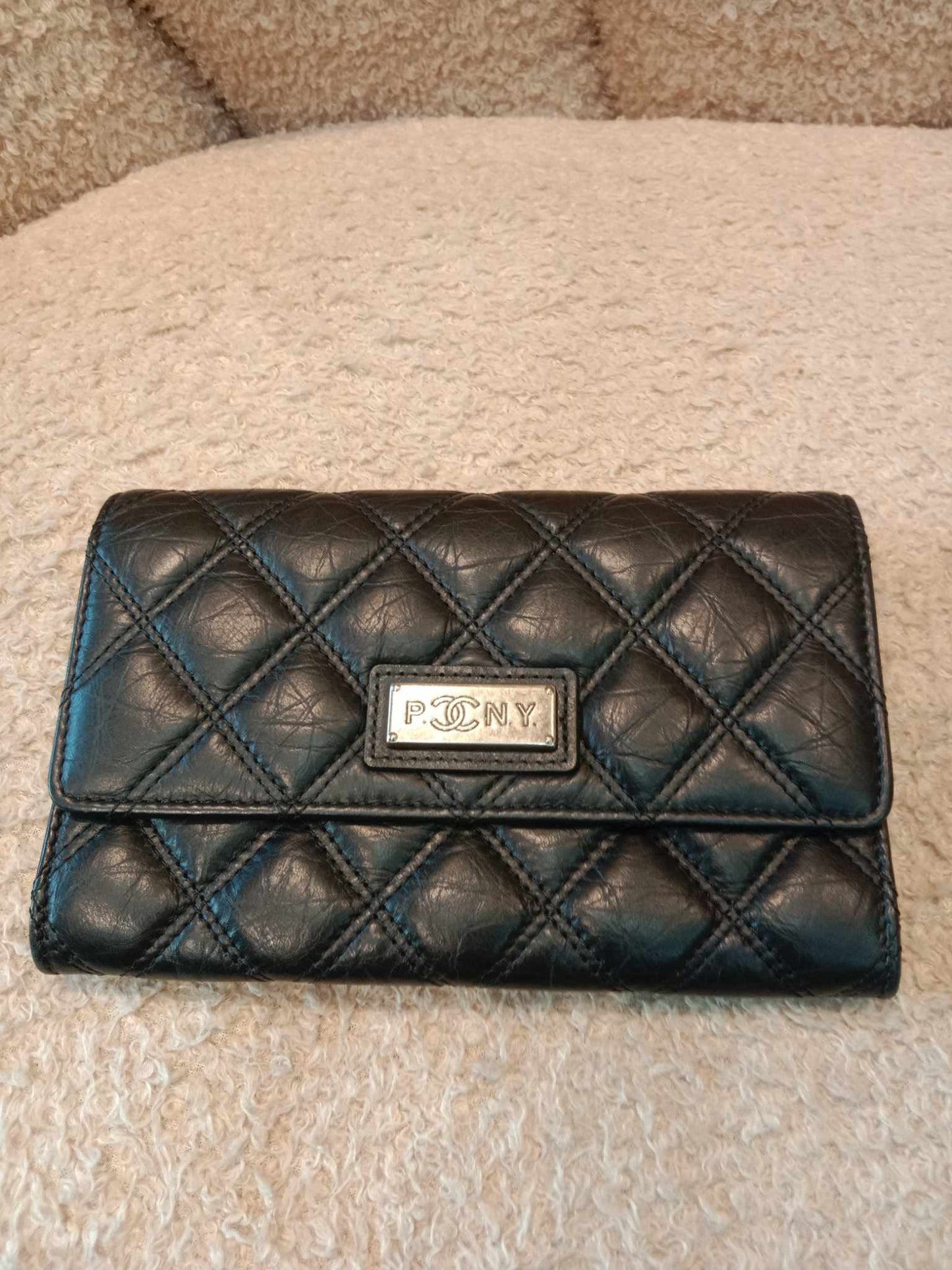 Chanel Line PONY Black Quilted Lambskin Wallet Series 10