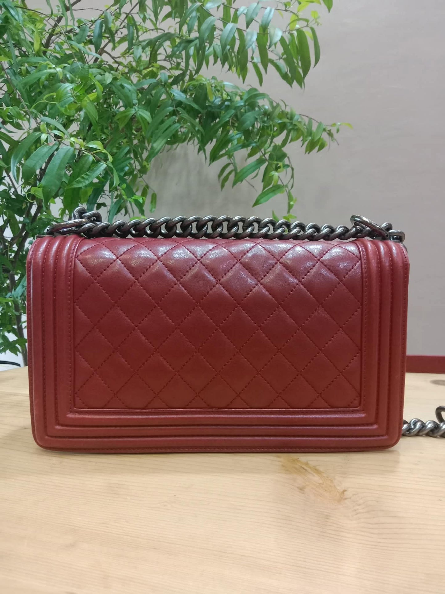 Chanel Le Boy Bag Red Lambskin Medium Series 18