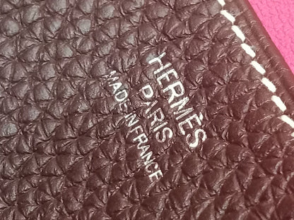 Hermes Halzan 31 Clemence Bicolor Rouge/Pink Stamp B 2023