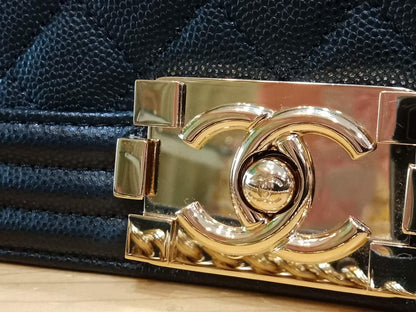Chanel Le Boy Flap Caviar Small Black Series 23
