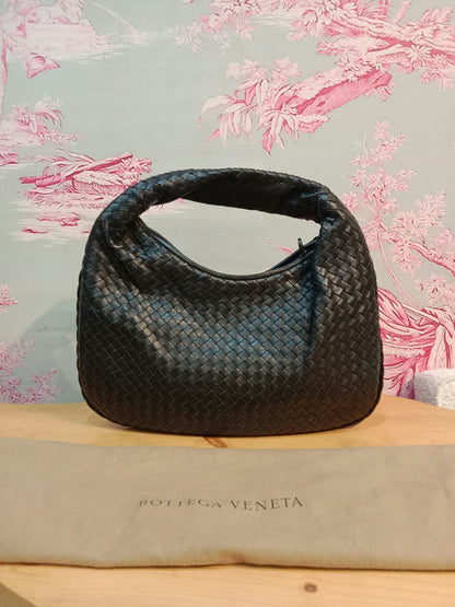 Bottega Veneta Hobo Intrecciato Bag Black