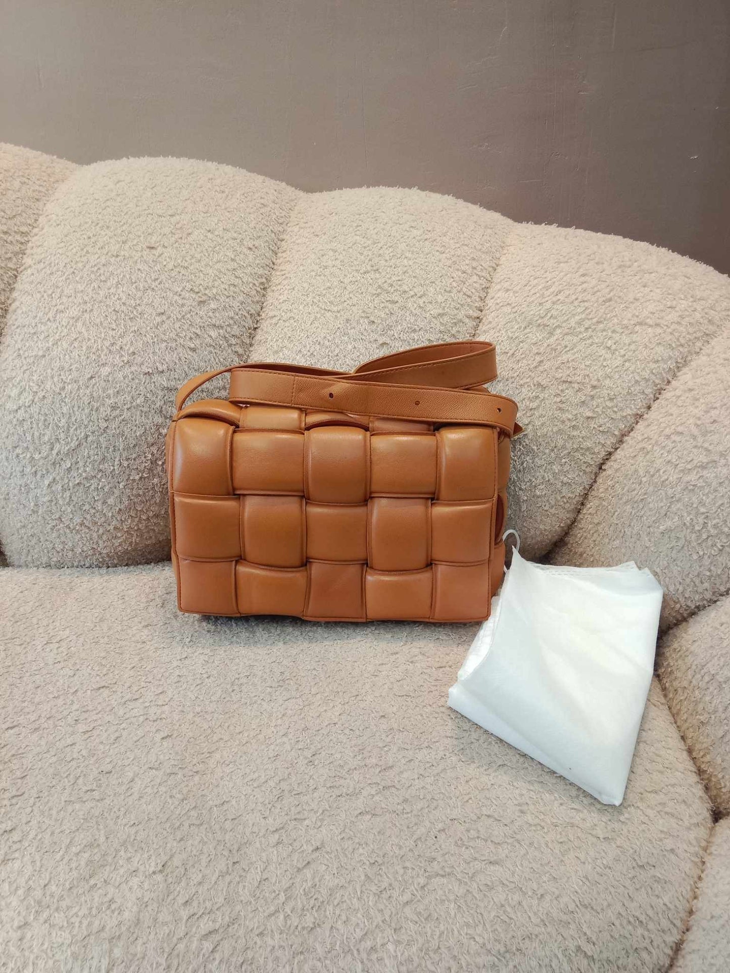 Bottega Veneta Padded Cassette Caramel Crossbody Bag