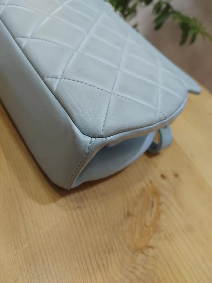 Chanel Nano Kelly Shopper Vintage Aged Quilted Calfskin Turquoise Series 4