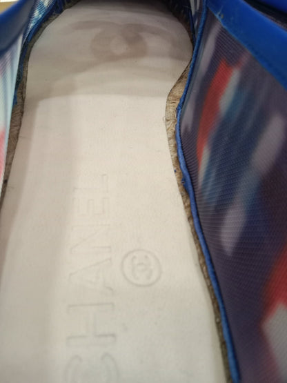 Chanel CC Espadrille Flats Blue Size 37