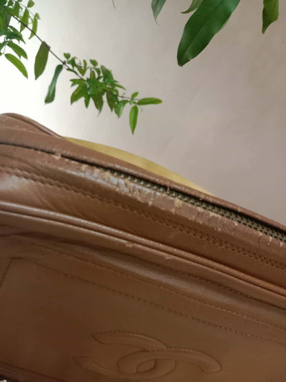 Chanel Vintage Camera Bag Lambskin Brown Series 0