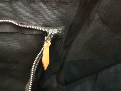 Hermes Ferrou Canvas Tote Black/Gray SHW