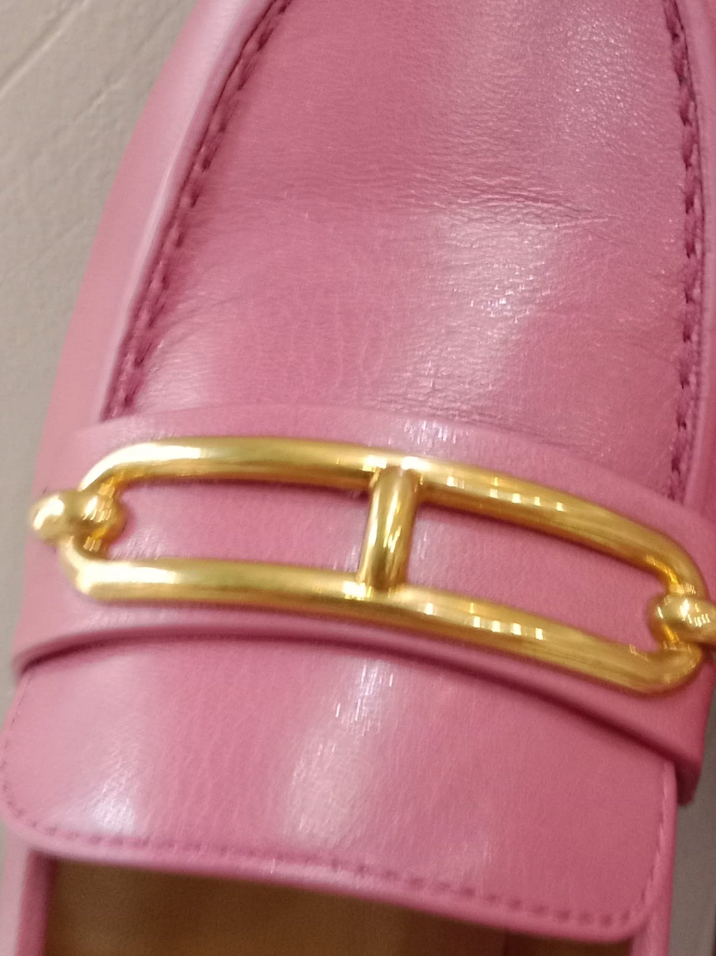 Hermes Colette Loafers Gold-Plated Roulis Size 35 Pink