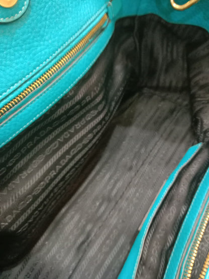 Prada Vitello Daino Turquoise Bag