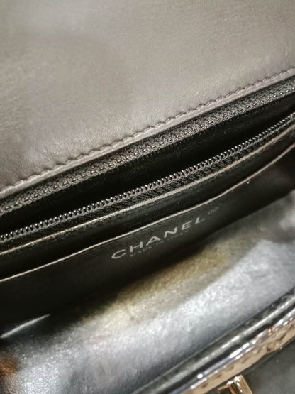 Chanel Classic Rectangular Mini Flap Patent Black Series 23