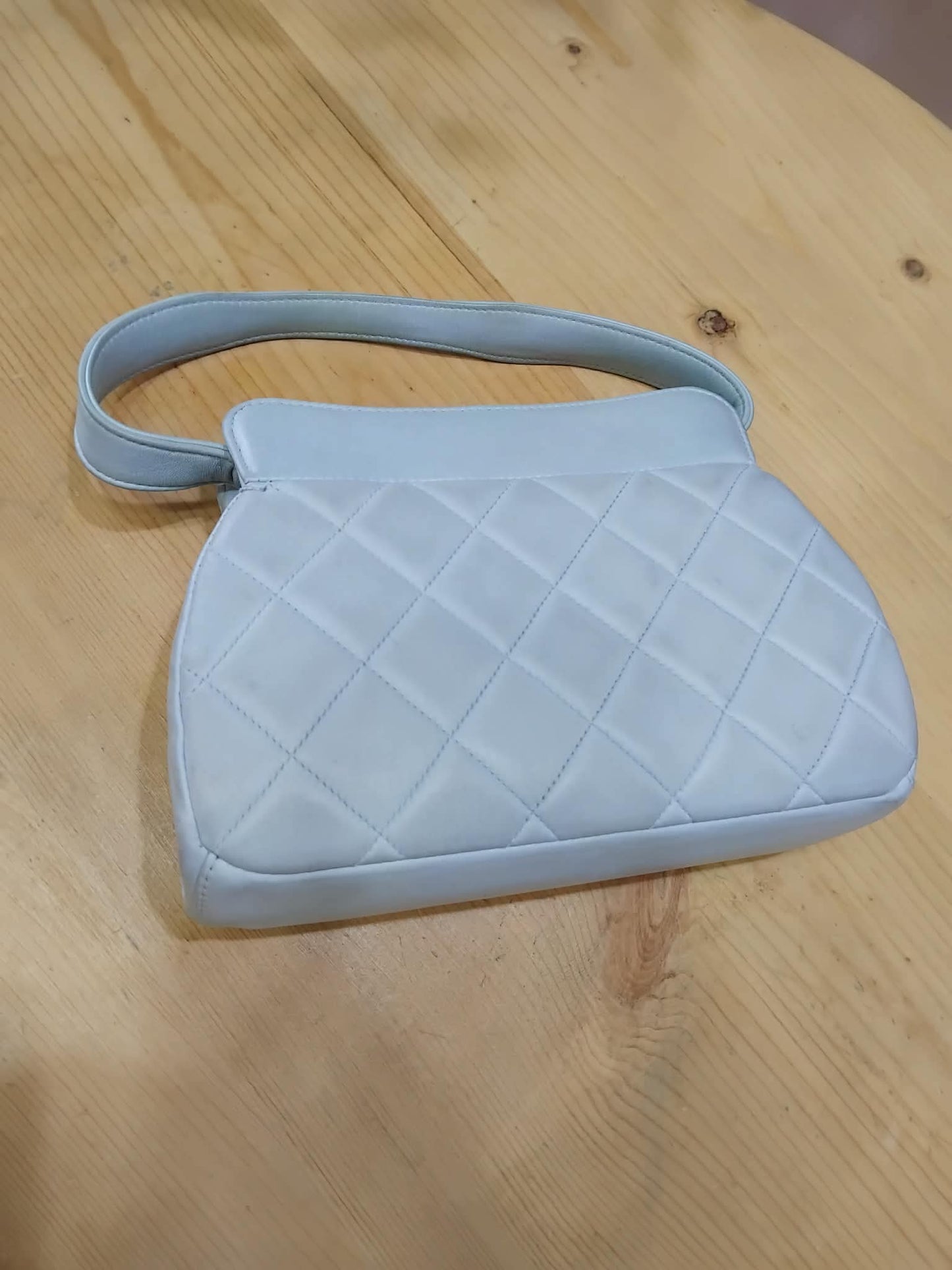 Chanel Nano Kelly Shopper Vintage Aged Quilted Calfskin Turquoise Series 4