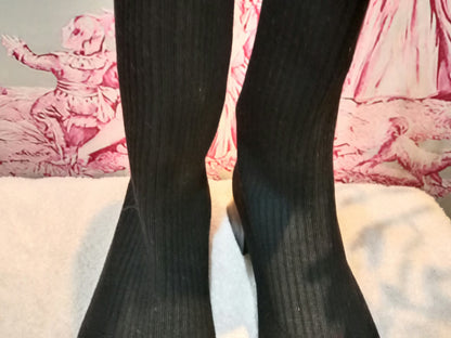 VIVAIA Knit Knee-High Sock Boots Black Size 37 (24)