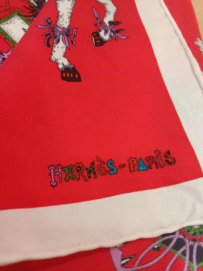 Hermes Scarf in the "La Folle Parade" Design