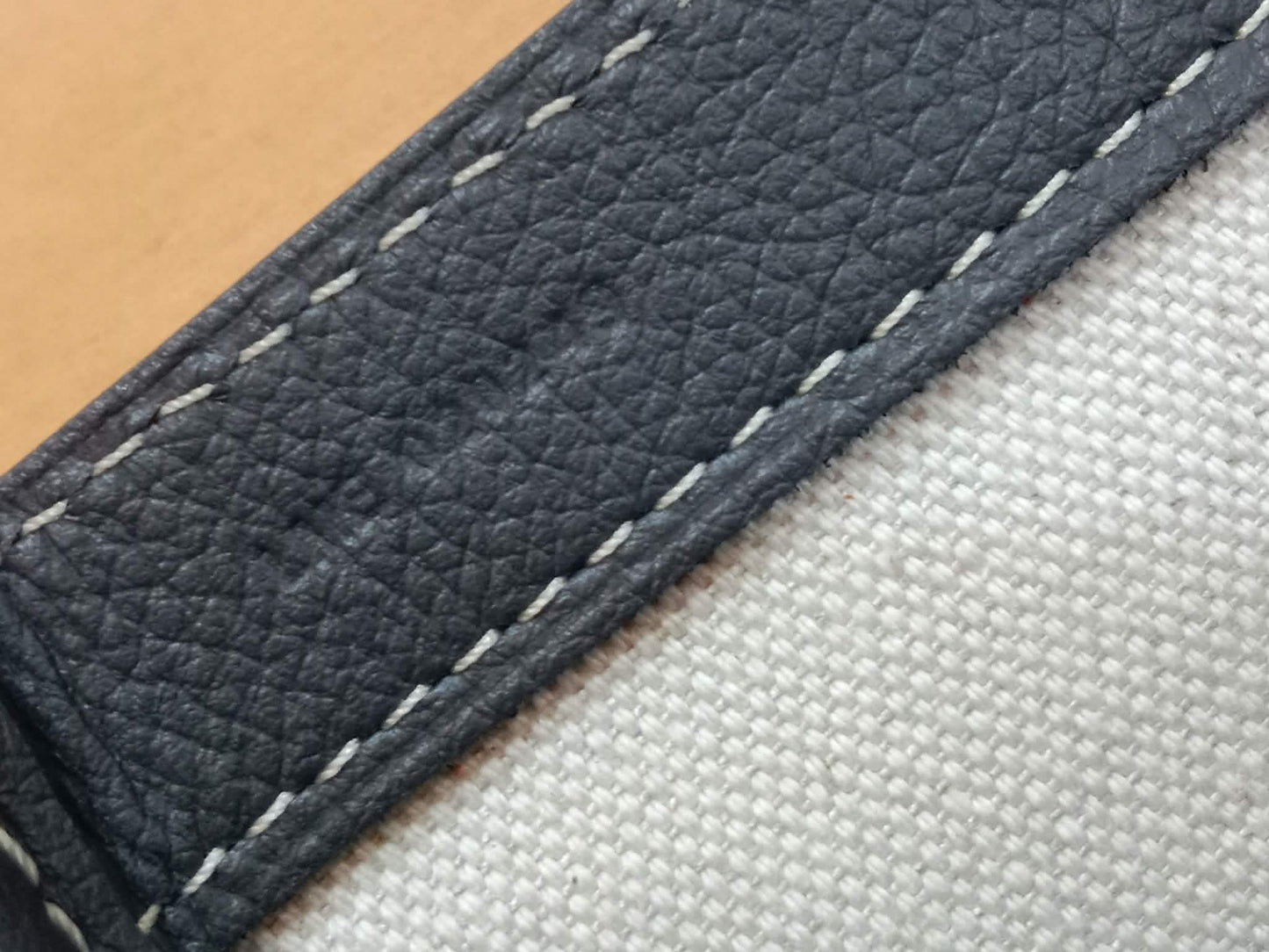 Goyard Saigon Tote Bag Goyardine Canvas with Structured Leather Trim Gris MM
