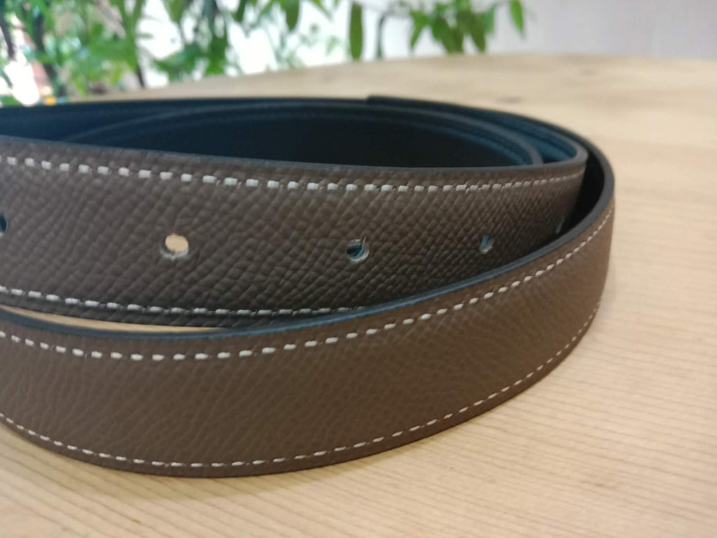 Hermes Mini Constance Reversible Belt Etoupe Stamp Z 2021