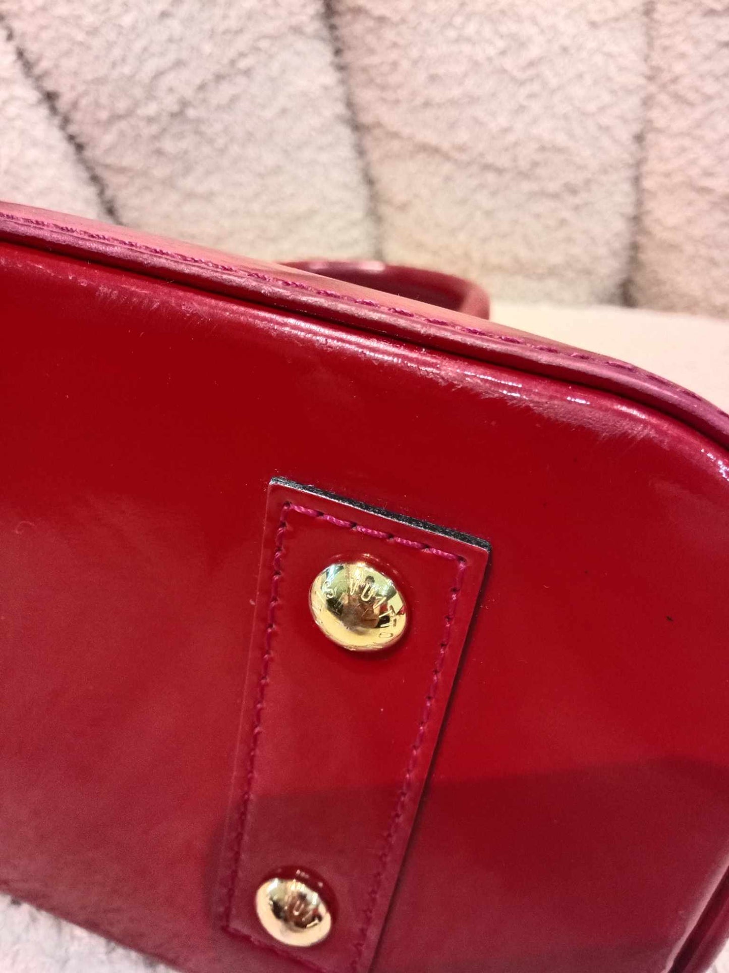 Louis Vuitton Alma BB Monogram Empriente Patent Red