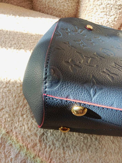 Louis Vuitton Montaige BB Navy Blue Monogram Empreinte Handbag