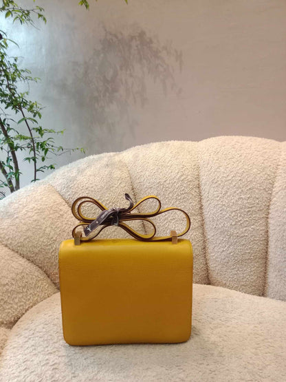 Hermes Constance 24 Jaune Ambre Epsom Stamp C 2018