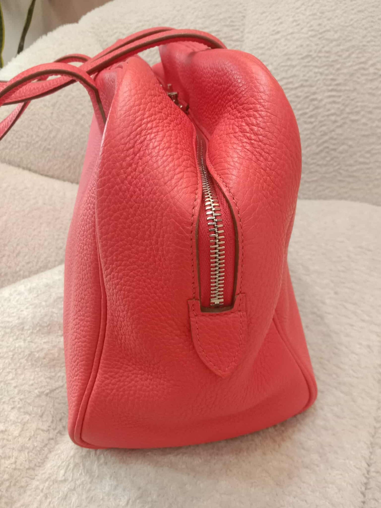 Hermes Victoria 35 Rose Jaipur Clemence Stamp R Square 2014